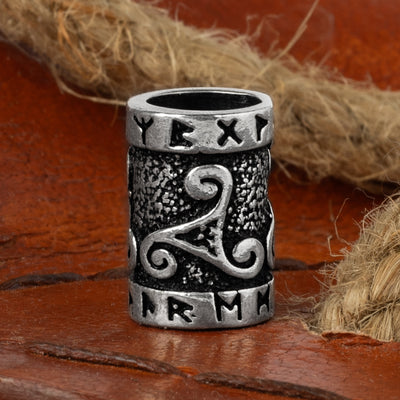 Triskele Beard Bead, Silver