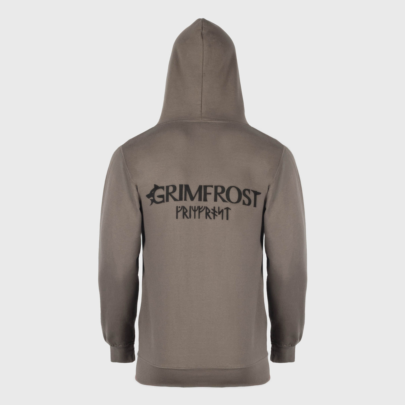 Hoodie med dragkedja, Grimfrost, stålgrå