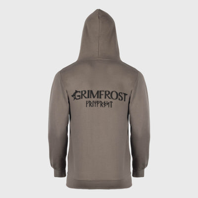 Hoodie med dragkedja, Grimfrost, stålgrå