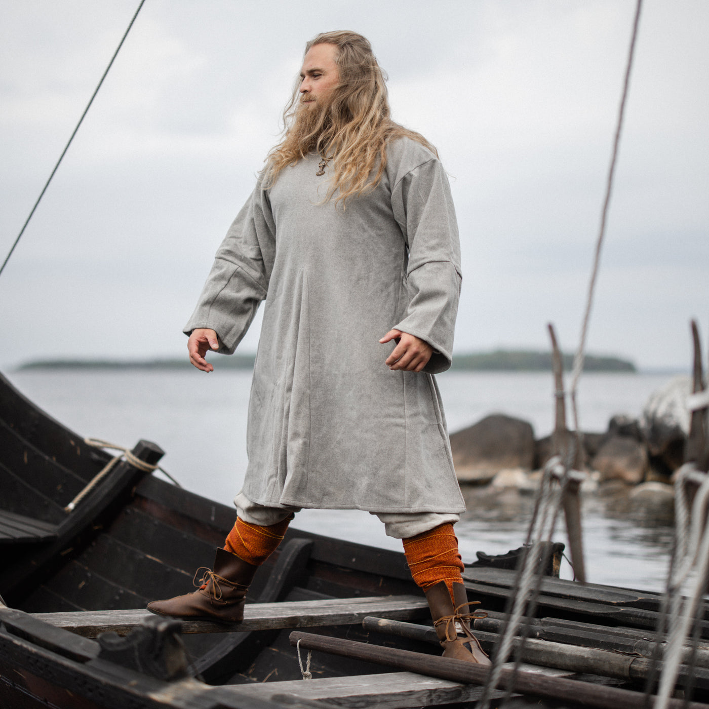 Viking Kyrtill i ylle, Kragelund, Grå