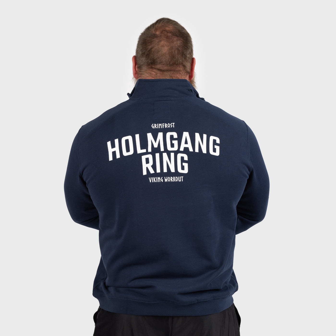 Tröja med kort dragkedja, Holmgang Ring, Blå