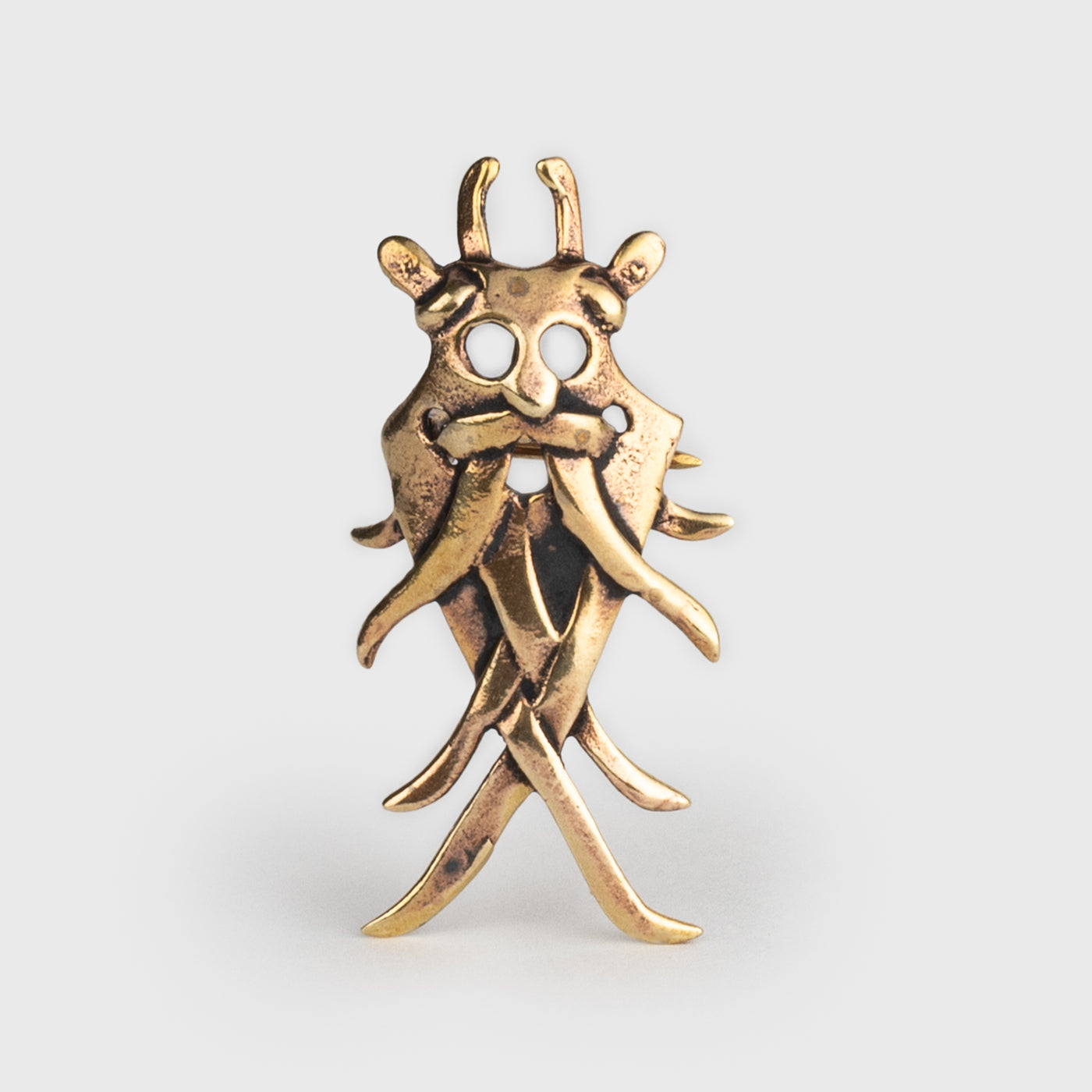 Moesgard Mask Brooch, Bronze