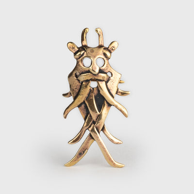 Moesgard Mask Brooch, Bronze