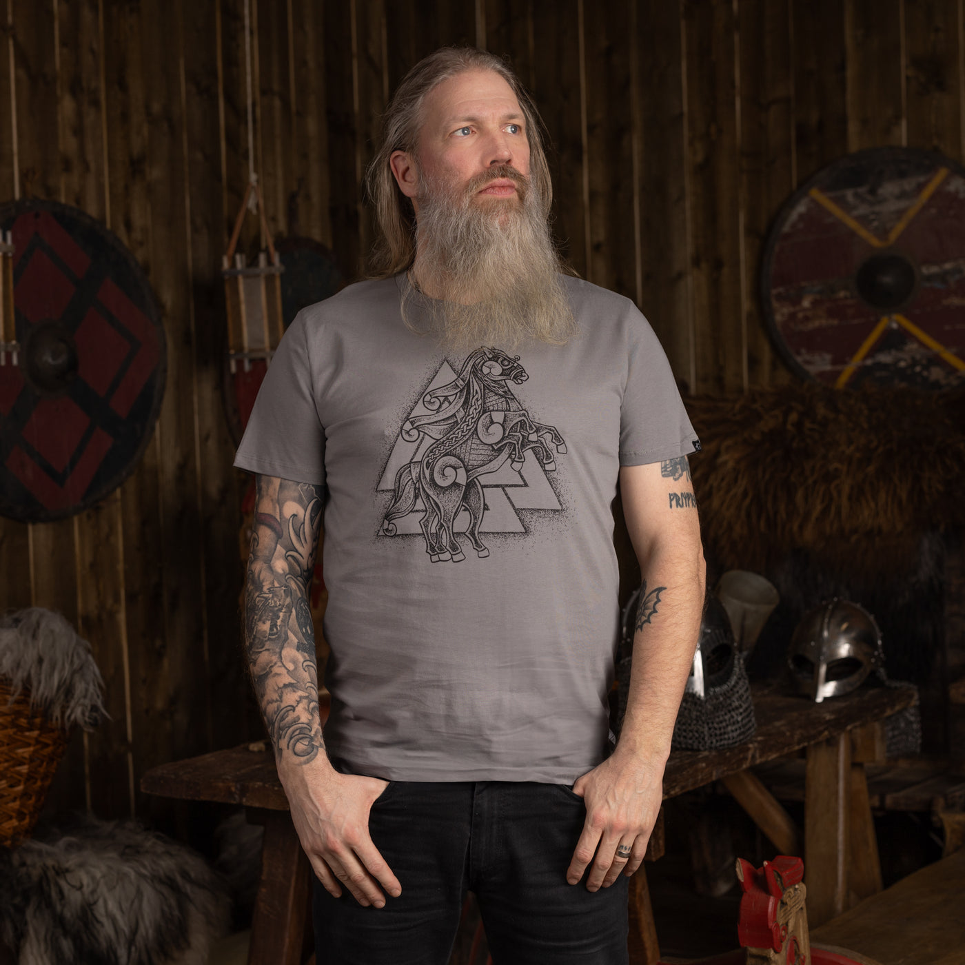 Premium Tee, Sleipnir, Grey