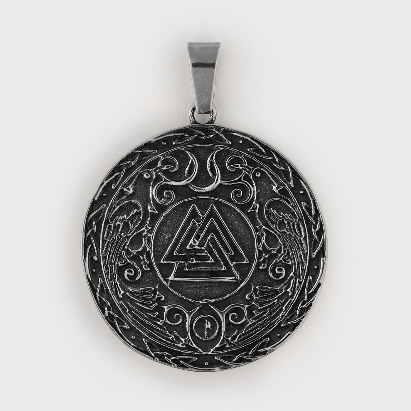 Valknut Amulet, Stainless Steel