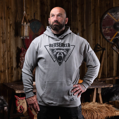 Premium huvtröja, Berserker, Grå