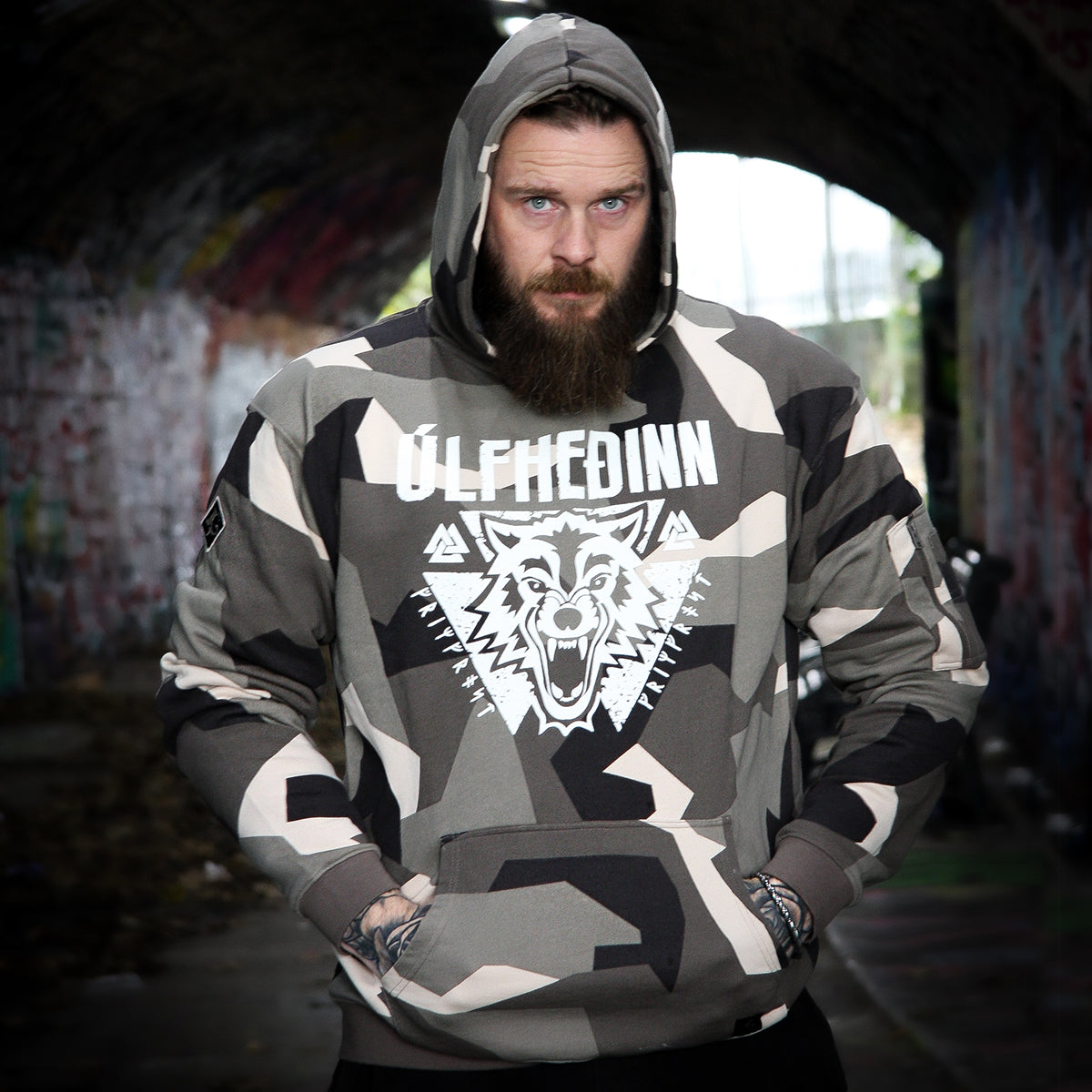 Premium Hoodie, Ulfhedinn, M90 Brown Camo