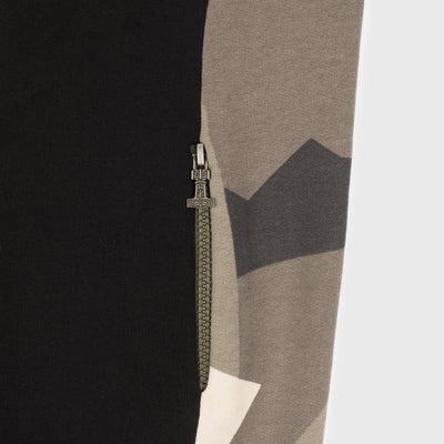 Dam Hoodie Half-Zip, Svart och Camo