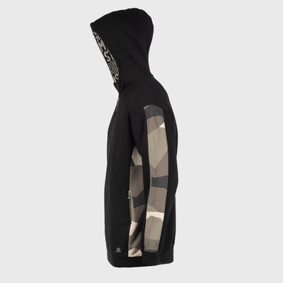 Hoodie Half-Zip, Svart och Camo