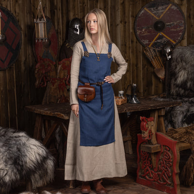 Viking Apron, Linen, Blue