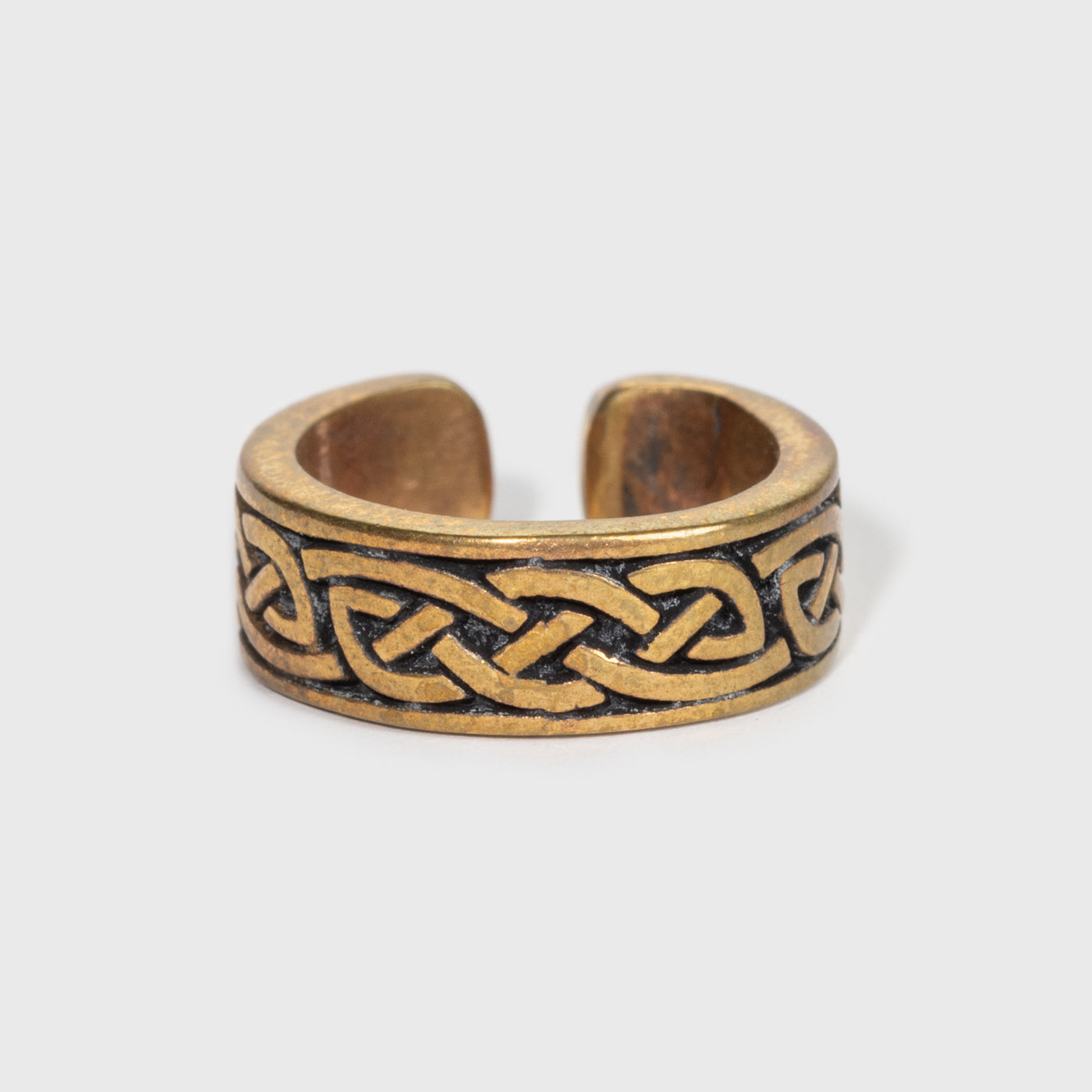 Cuff Örhänge med Knutmönster, Brons