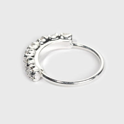 Näsring i silver, 7 klara stenar
