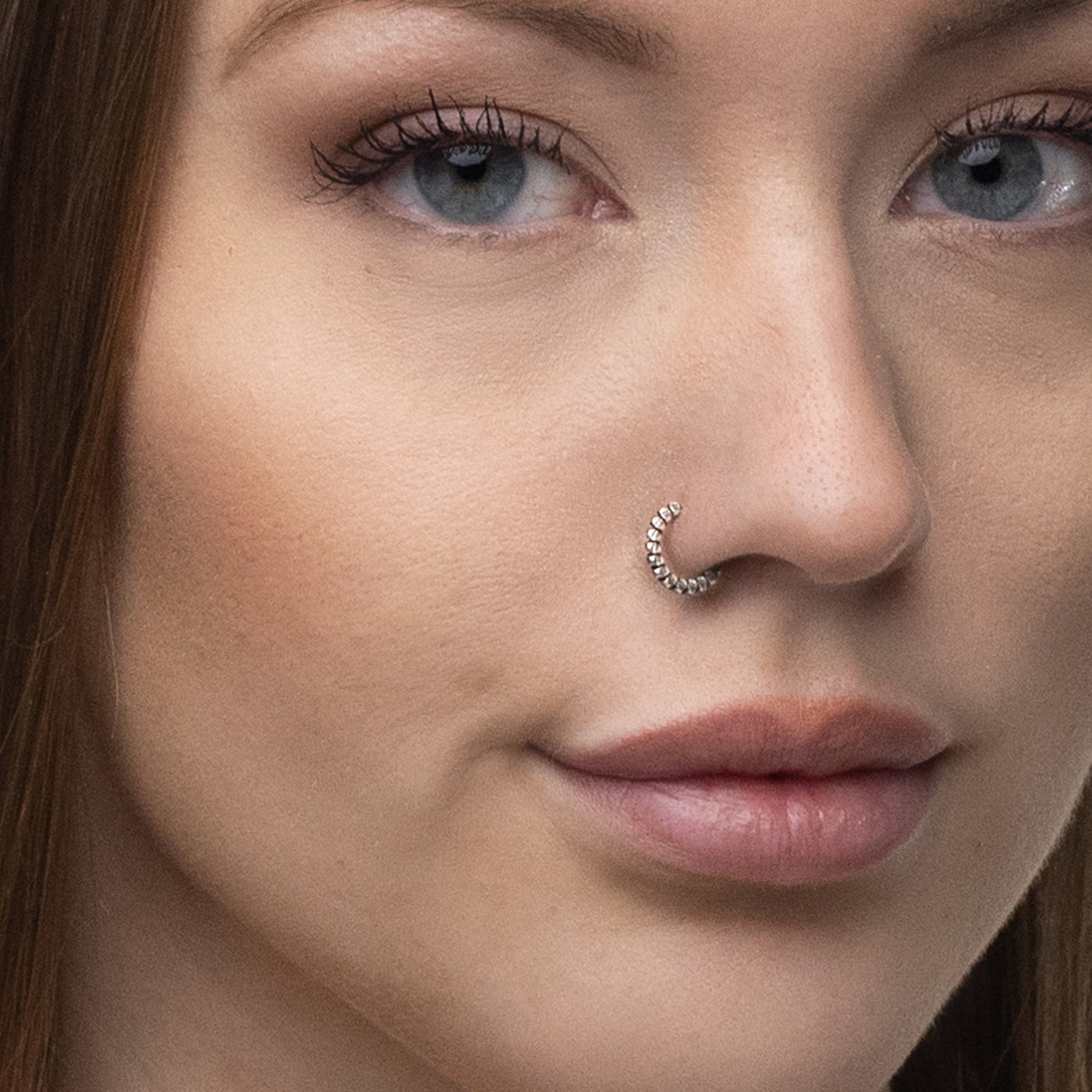 Silver Nose Ring, Segmented Design