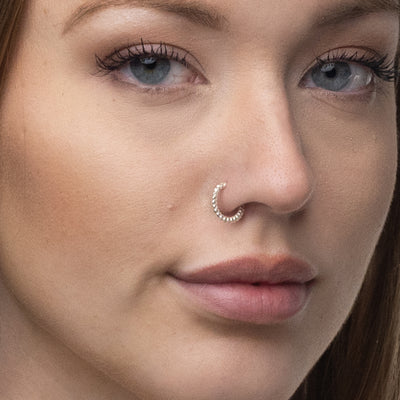 Silver Nose Ring, Segmented Design
