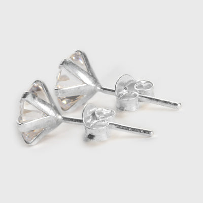 Klar Zirkon och Silver Stiftörhängen