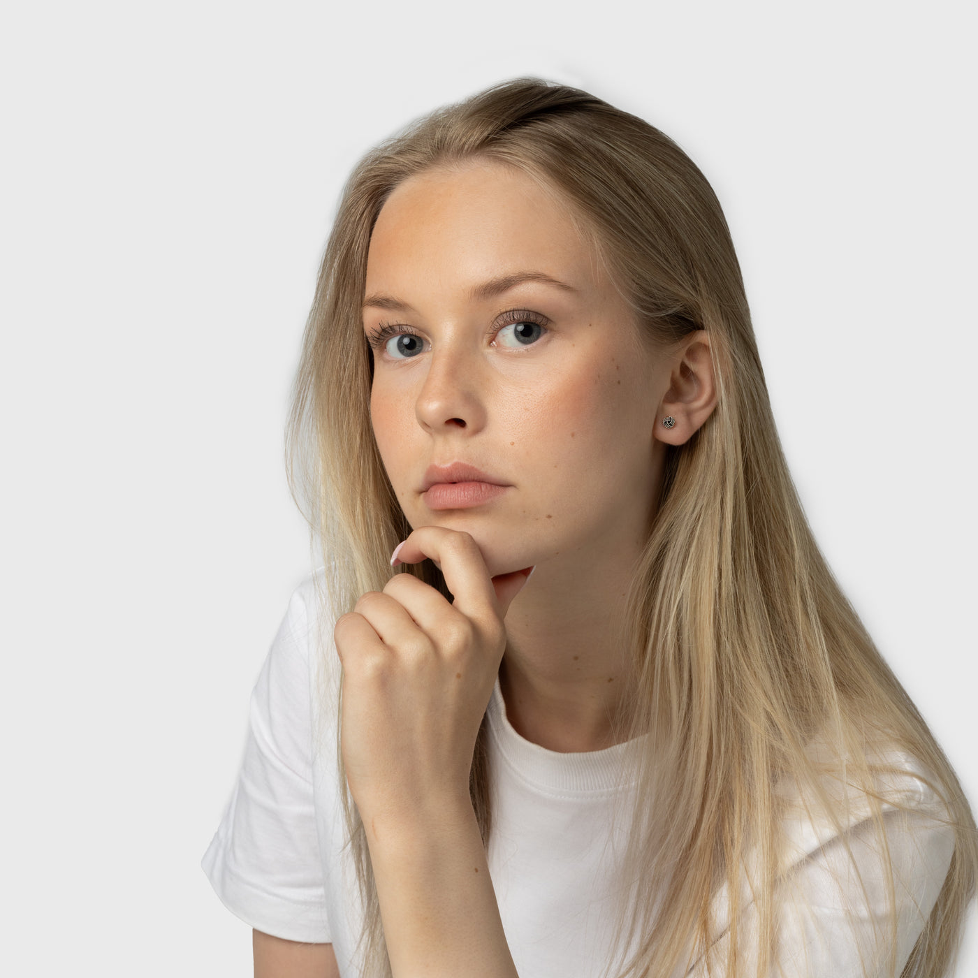 Knot Stud Earrings, Oxidized Silver