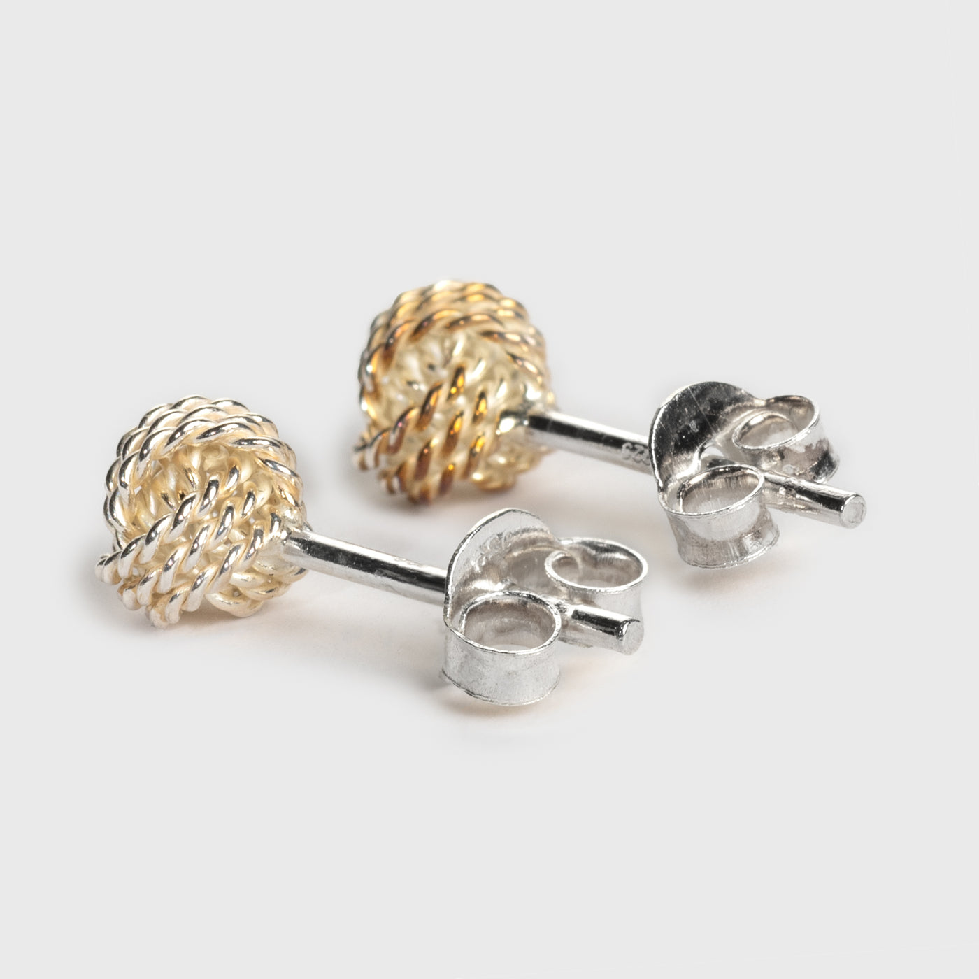 Knot Stud Earrings, Silver