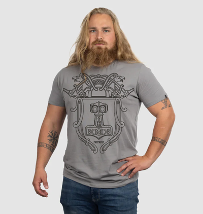 Premium Tee, Mjölnir, Grå