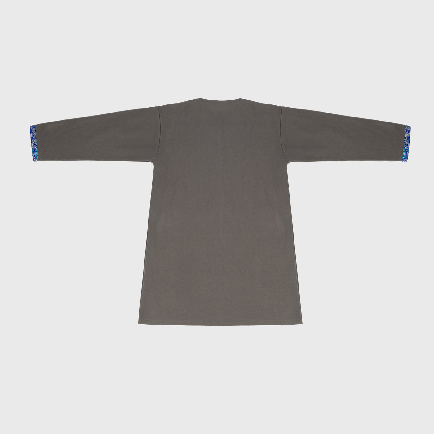 Viking Kaftan, Grey with Blue Silk