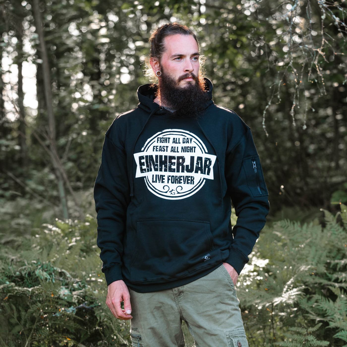 Classic Hoodie, Einherjar Feast, Svart