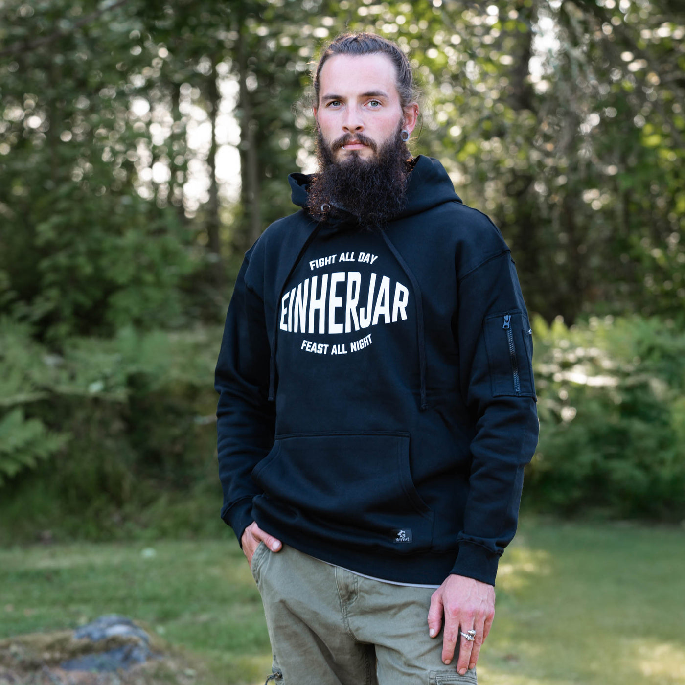 Classic Hoodie, Einherjar, Svart