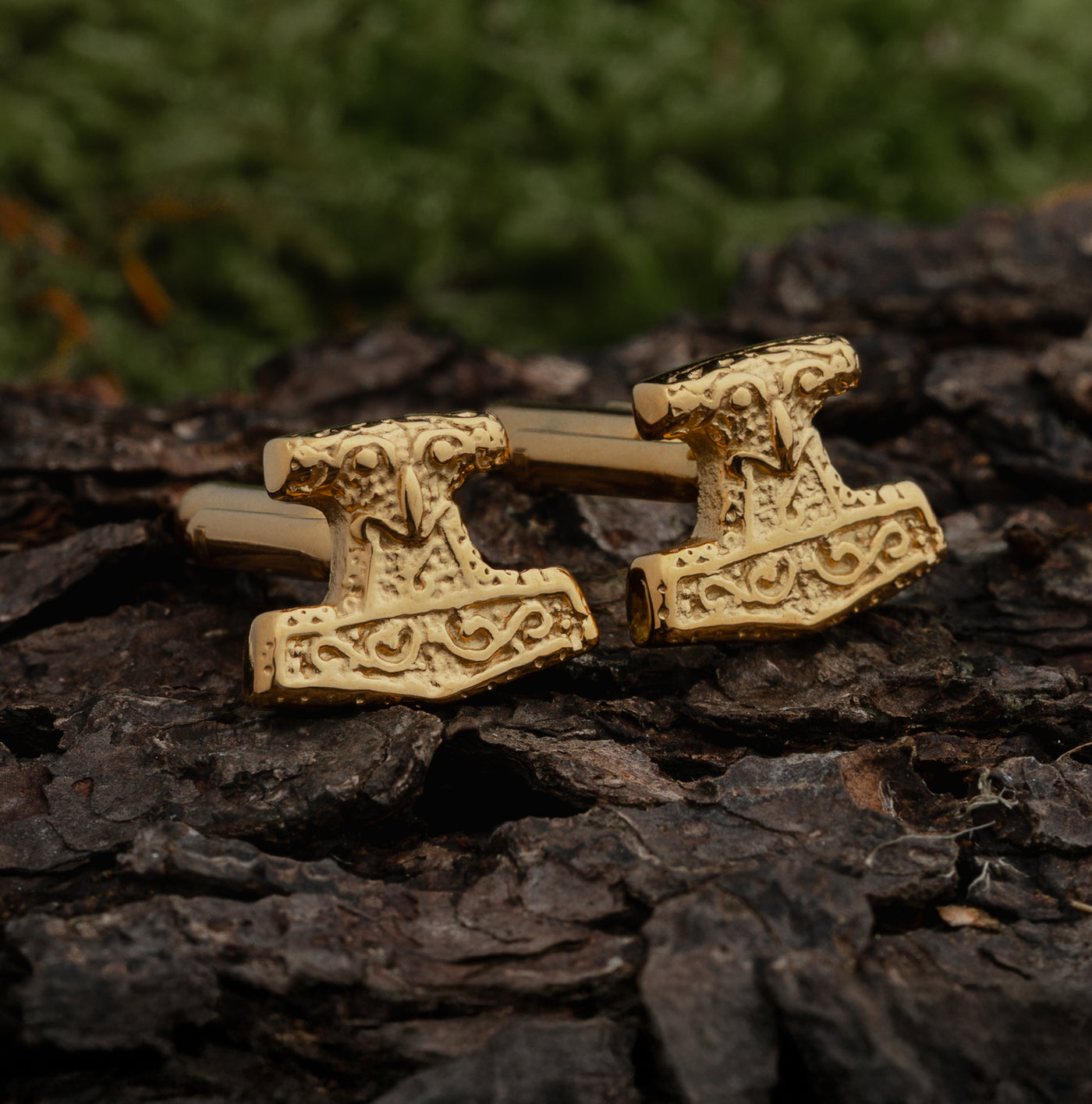 Mjolnir Manschettknappar, Guldpläterade