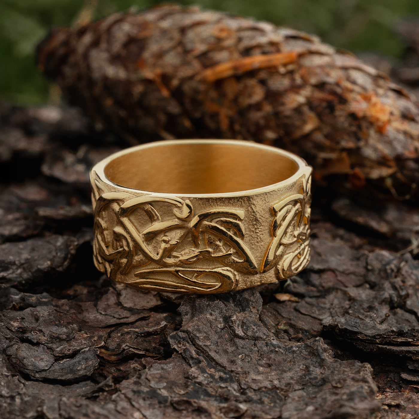 Ring, Knutmönster, Guldpläterad