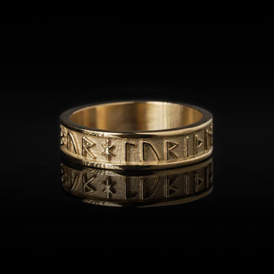 Thor Rune Band Ring, Guldpläterad