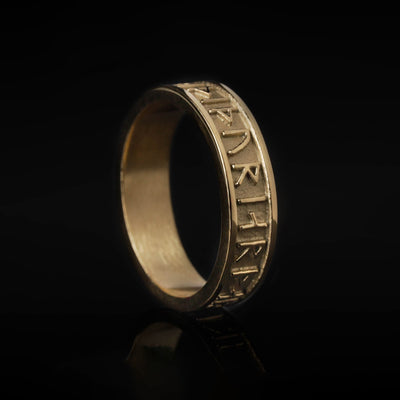 Thor Rune Band Ring, Guldpläterad