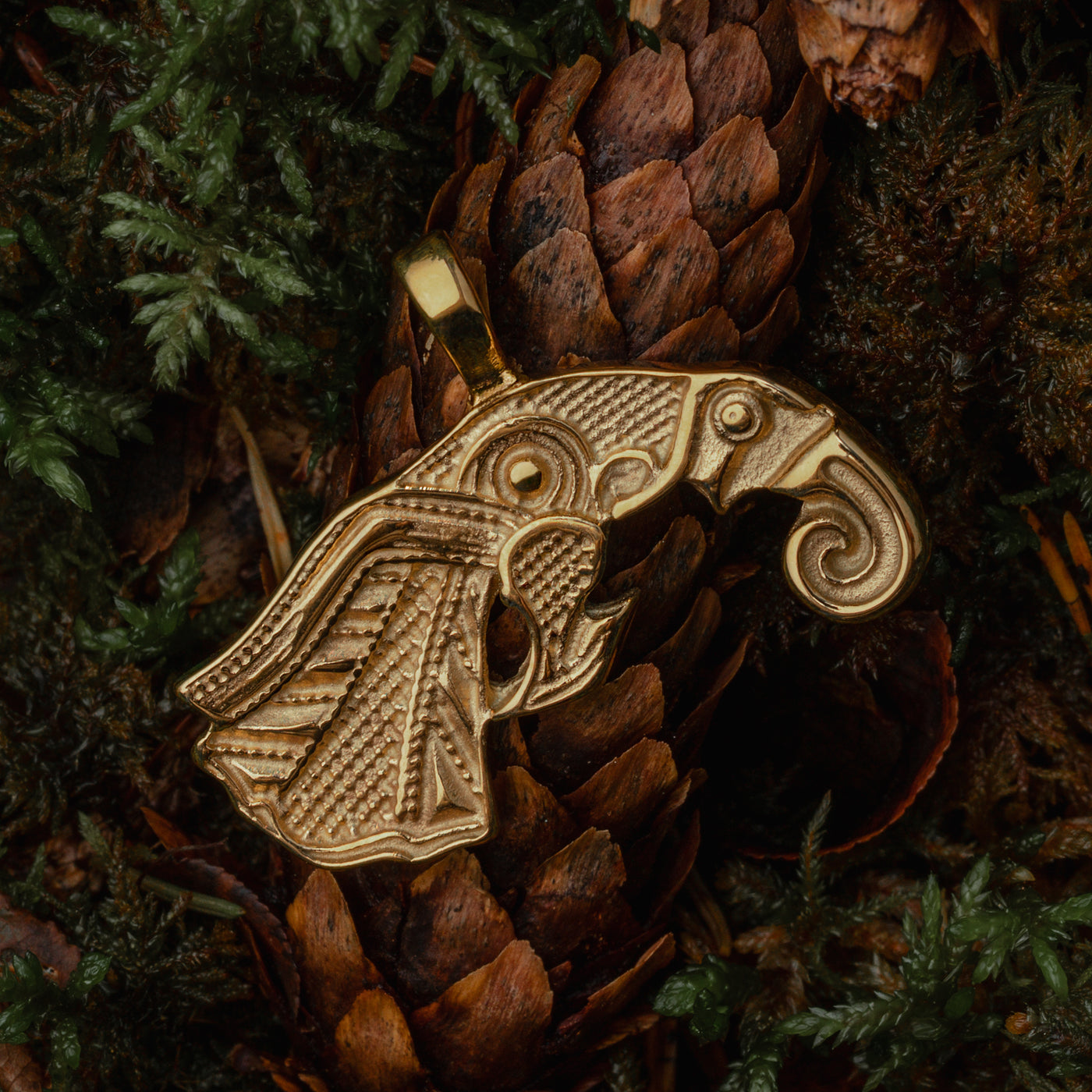 Hängsmycke, Raven of Odin, Guldpläterat