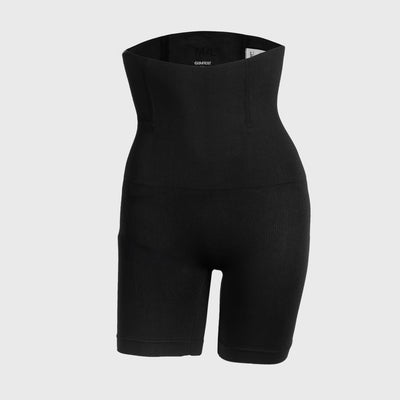 High-Waisted Mid Thigh Short, Svart