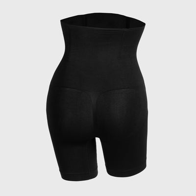 High-Waisted Mid Thigh Short, Svart