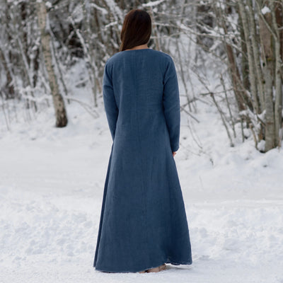 Viking Dress, Linen Blue