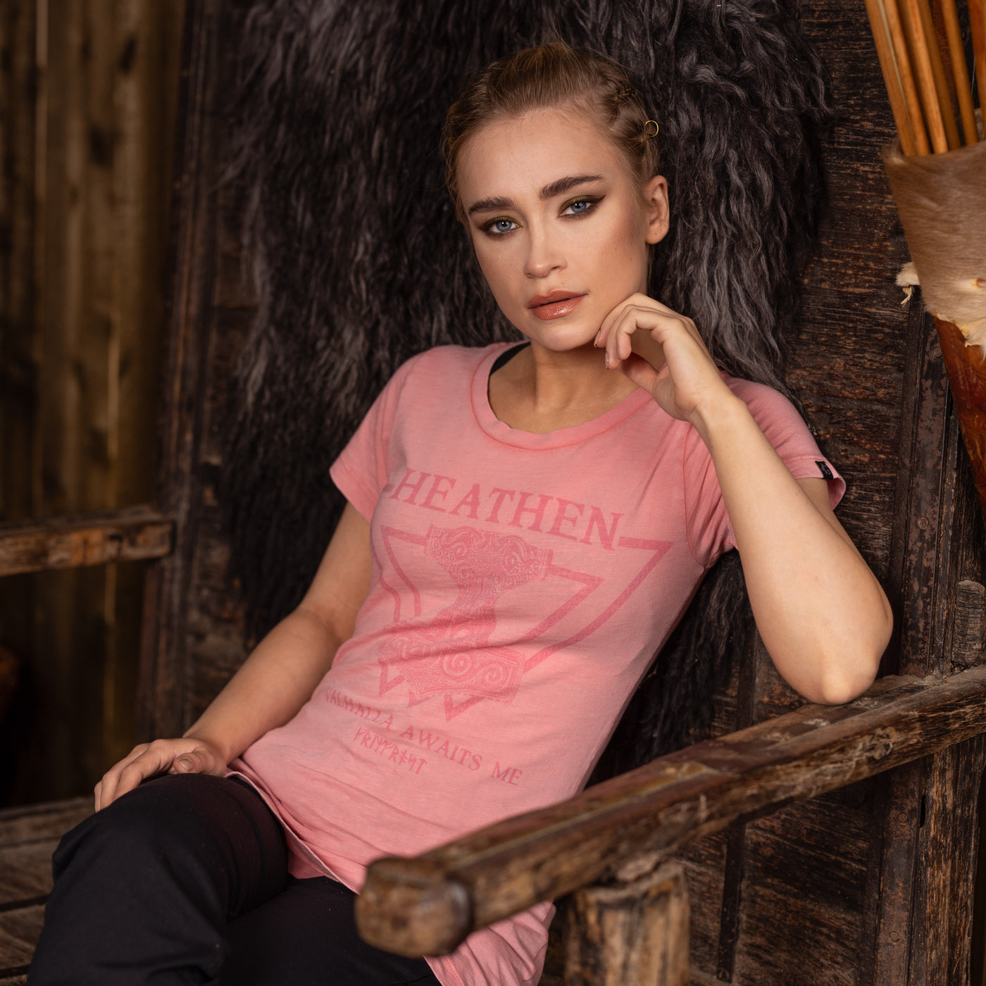 Premium T-shirt, Heathen, Rosa