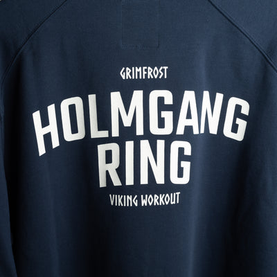 Tröja med kort dragkedja, Holmgang Ring, Blå