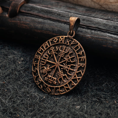 Pendants - Vegvisir Amulet, Bronze - Grimfrost.com