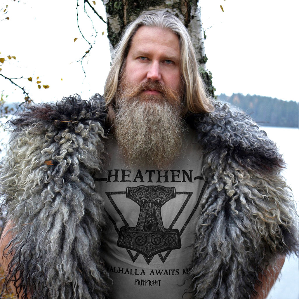 Premium t-shirt, Heathen, Grå