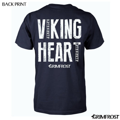 T-shirts - T-shirt, Viking Heart, Navy Blue - Grimfrost.com