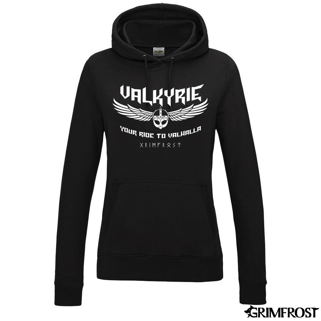 Hoodies - Women's Hoodie, Valkyrie, Black - Grimfrost.com