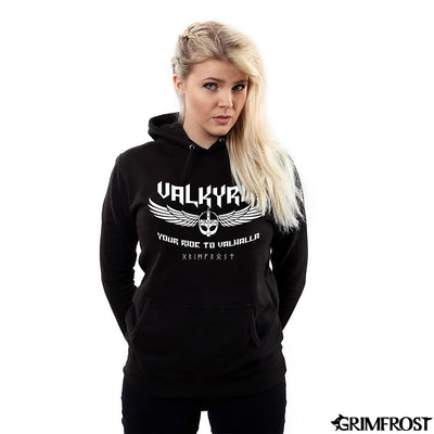 Hoodies - Women's Hoodie, Valkyrie, Black - Grimfrost.com