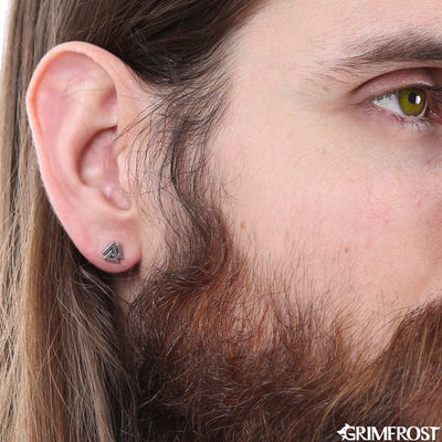 Earrings - Stud Earring, Valknut - Grimfrost.com