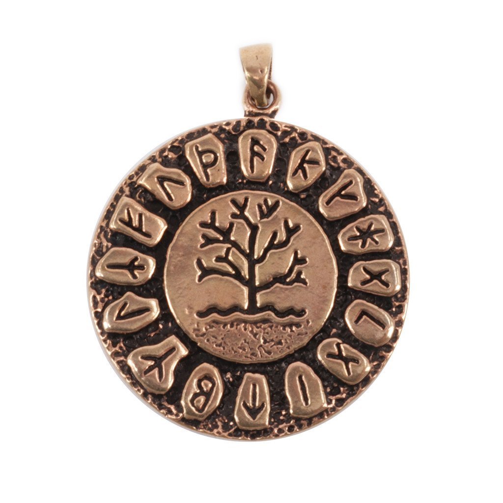 Pendants - Runic Yggdrasil Amulet, Bronze - Grimfrost.com