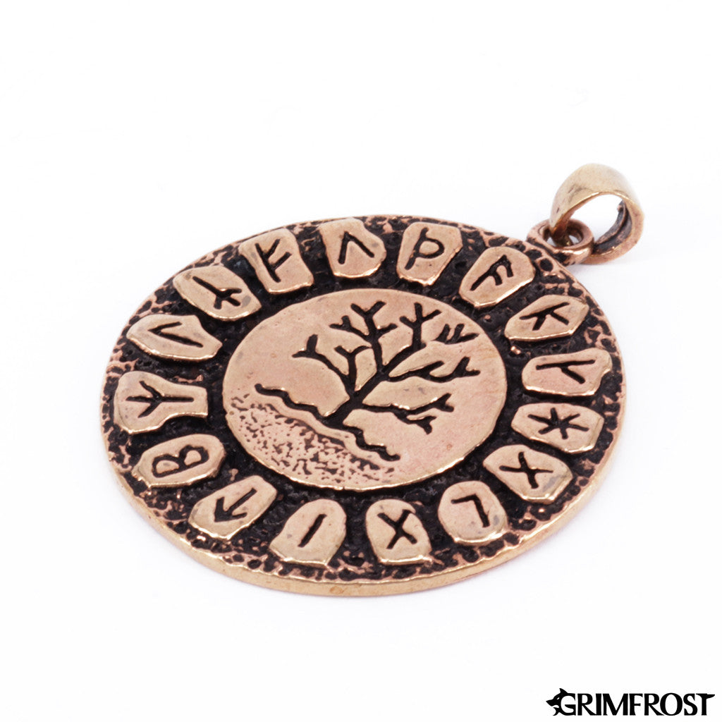 Pendants - Runic Yggdrasil Amulet, Bronze - Grimfrost.com