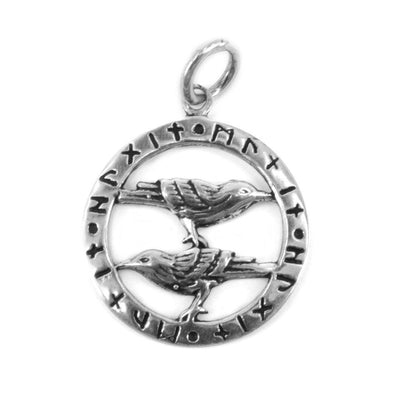 Pendants - Huginn & Muninn Amulet, Silver - Grimfrost.com