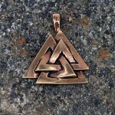 Pendants - Valknut Pendant, Bronze - Grimfrost.com