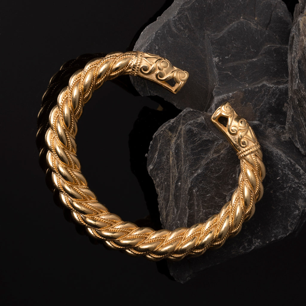 Premium Gotland-armring, Tjock, Guld