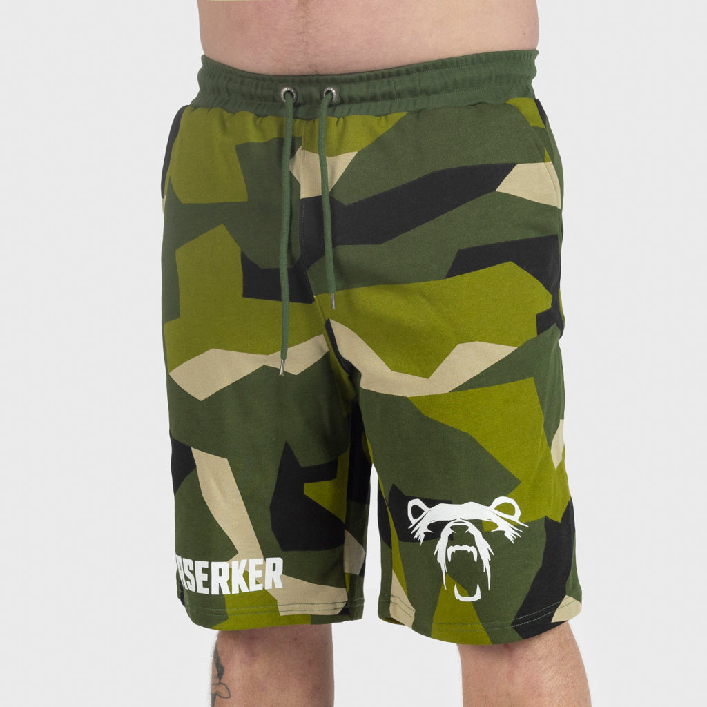 Premium Sweatshorts, Berserker, M90 Grön Camo