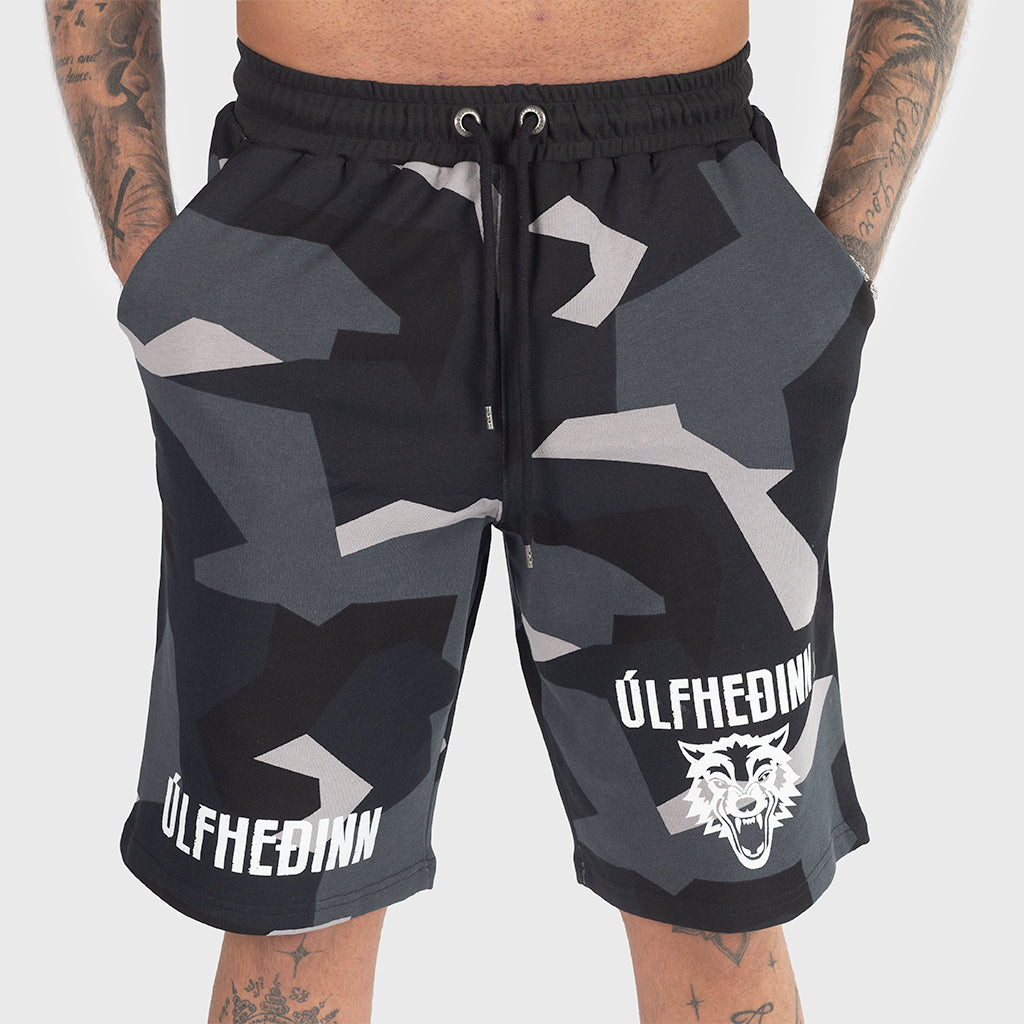 Premium Sweatshorts, Ulfhedinn, M90 Grå Camo