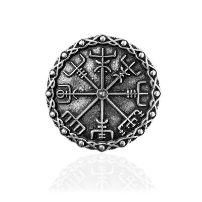 Brooches - Vegvisir Brooch, Silver - Grimfrost.com