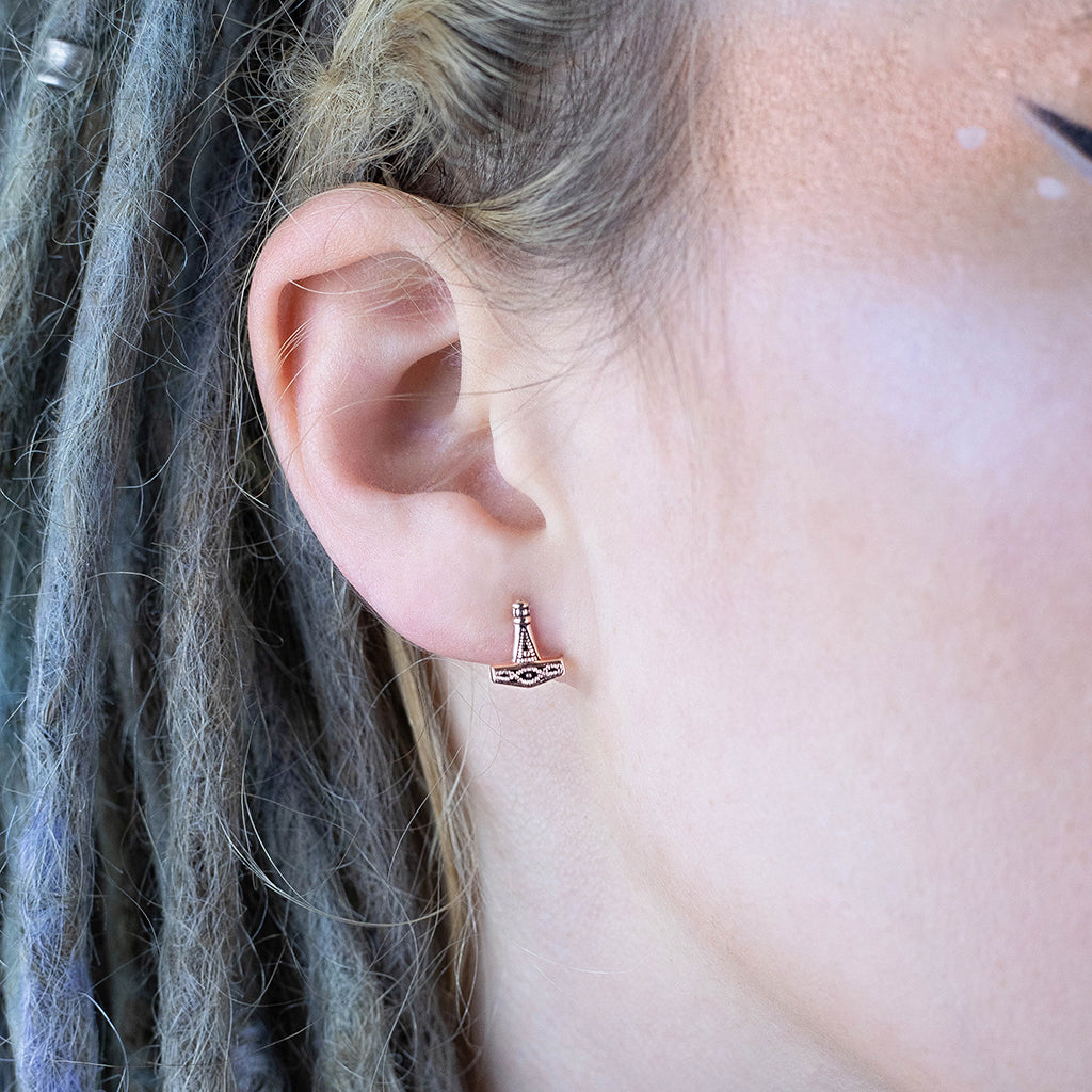 Hammer Earrings, Rose Gold